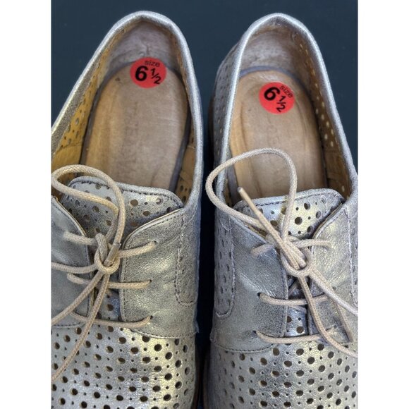 Geewawa Perforated Leather Loafers Bronze Size 6.5 - Picture 6 of 7